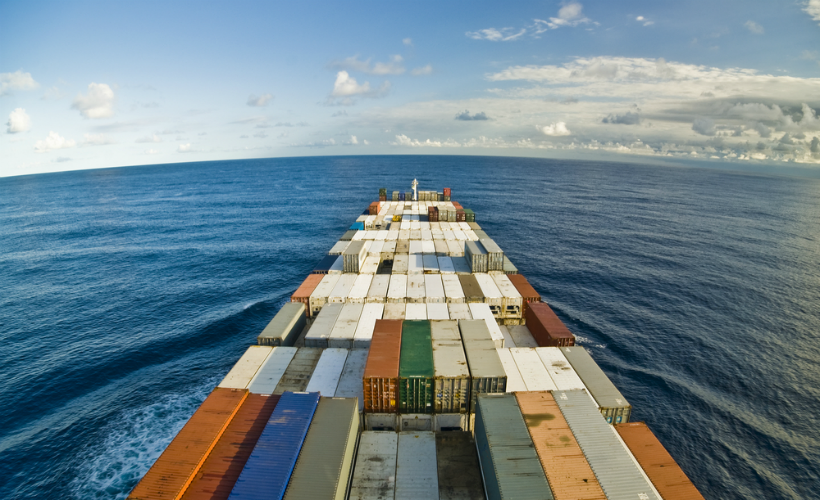 Container Vessel at Sea